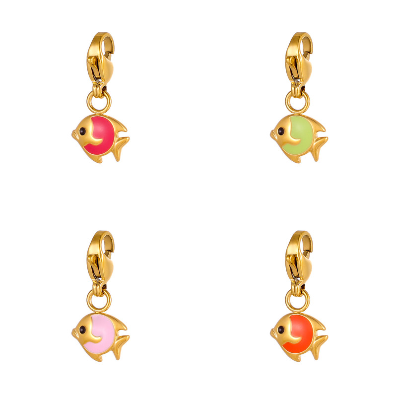 Original New Chinese Style Fashion Colorful Retro Oil Drop Small Fish Accessories High-end Niche Light Luxury Personalized Accessories