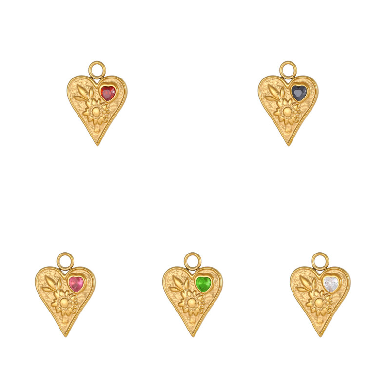 Cross-Border Hot-Selling Fashion Light Luxury Zircon Heart Pendant Jewelry Pendant Accessories Wholesale