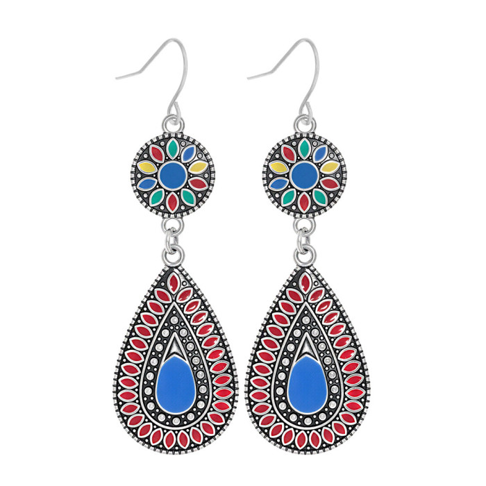 Amazon Earring Set Vintage Court Style Geometric Leaf Rice Beads Beaded Accessories Fashion Earrings
