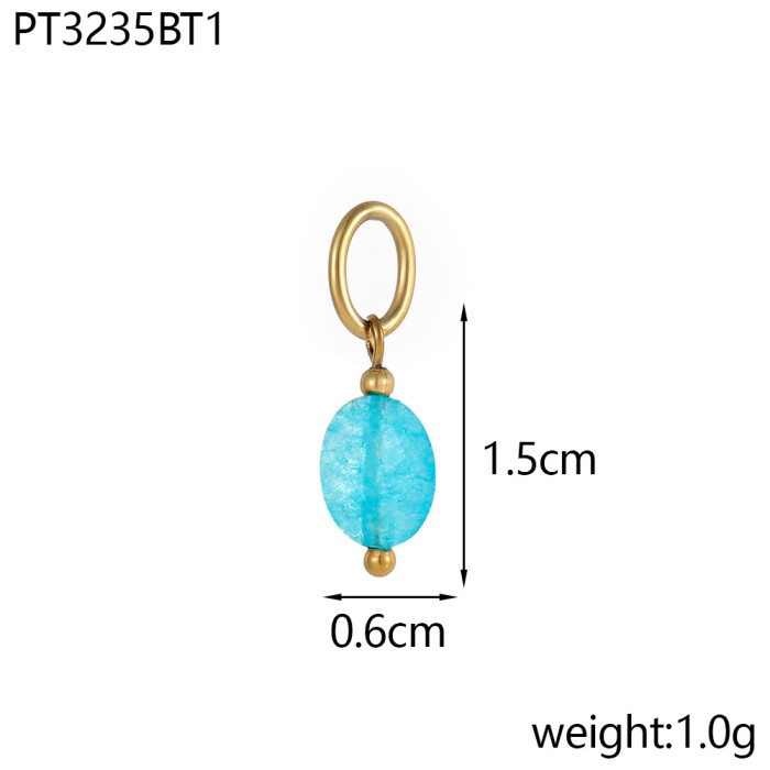 Hot-Selling Fashion Simple DIY Pendant Accessories 14 Colors Natural Stone Accessories Hanging Circle Chain Accessori...