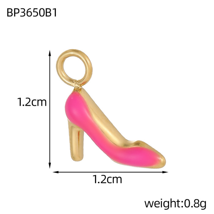 Cross-Border Hot High Heels Baby Series Pendant Oil Drop Stainless Steel Charms DIY Bracelet Women Jewelry Accessories