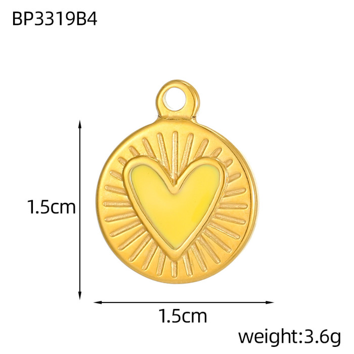 Stainless Steel Oil Drop DIY Jewelry Accessories Small Pepper Apple Heart Pendant Bracelet Necklace Charms Wholesale