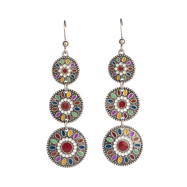 Hot Selling Earring Set Wholesale Bohemian Style Oil Drop Earrings for Women Creative Water Drop Shape Alloy Earrings...