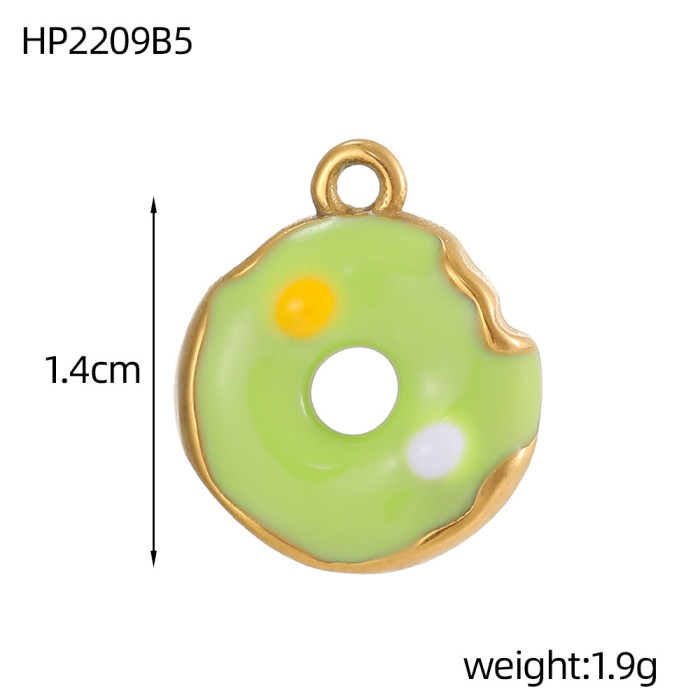 Cross-Border Hot Selling Drip Oil Heart Donut Pendant European and American Style Exquisite DIY Bracelet Necklace Earring Accessories Wholesale