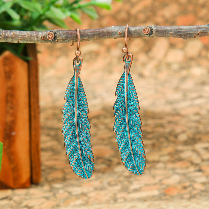 New Hot Sale Simple Personality Ethnic Vacation Style Earrings Vintage Geometric Hollow Exquisite Ear Jewelry Wholesale