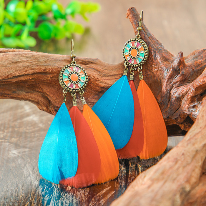 Cross-Border New Bead Earrings for Women European and American Fashion Palace Style Vintage Gold Tassel Earrings Wholesale