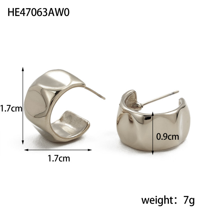 Hot-Selling Stainless Steel Striped Heart Bowknot Geometric Earrings INS Internet Celebrity Earrings Jewelry Wholesale