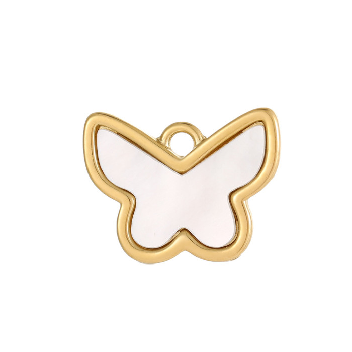 French Elegant Retro Stainless Steel Micro Inlaid Zircon DIY Pendant Simple Butterfly Dragonfly Jewelry Accessories,...