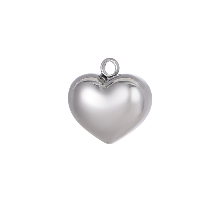 INS Style Simple and Unique Geometric Jewelry Accessories Stainless Steel Plated Round Heart Cast Pendant, Necklaces