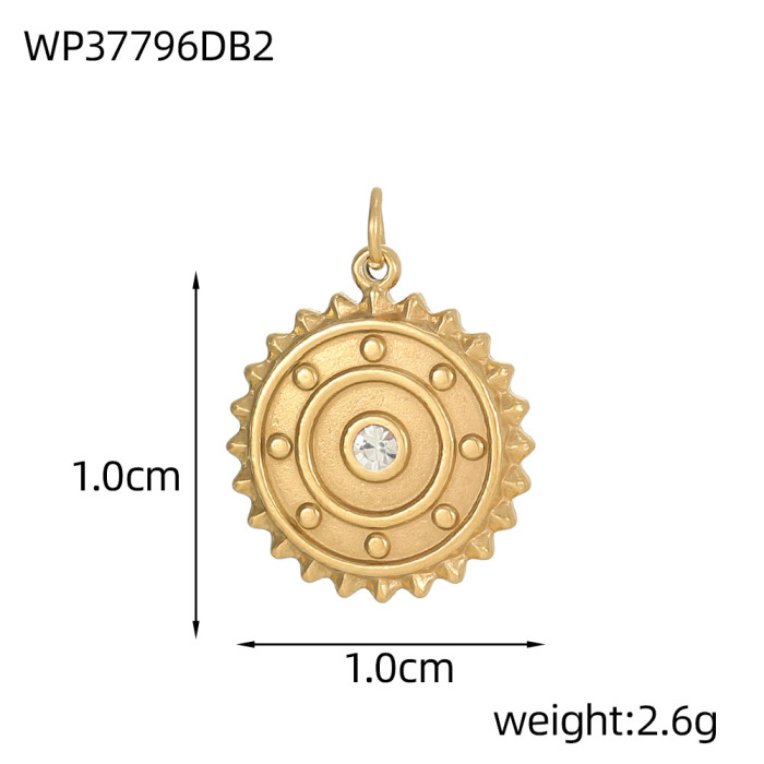 European and American Cross-Border Hot Sale New Round Micro-Inlaid Pendant Hexagram Pendant Hollow Jewelry Accessories Wholesale
