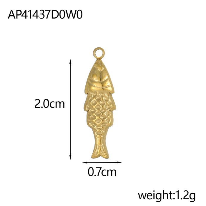 European and American Cross-Border Hot Sale Gold Stainless Steel Colorful Fruit DIY Pendant Jewelry Accessories Wholesale