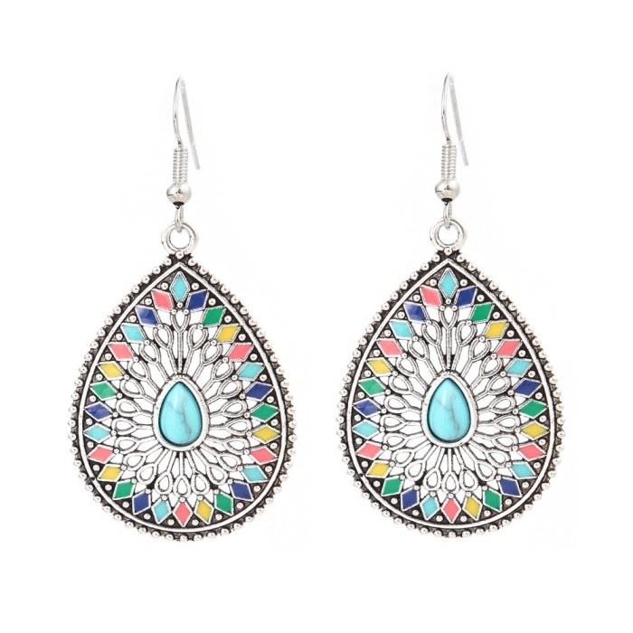 New Earrings Trendy Oil Drop Accessories Fashion Multi-Layer Round Earrings Long Earrings Wholesale