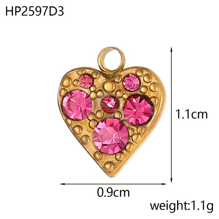 Hot Sale Fashion Simple Versatile Stainless Steel French Heart Pendant DIY Jewelry Necklace Pendant