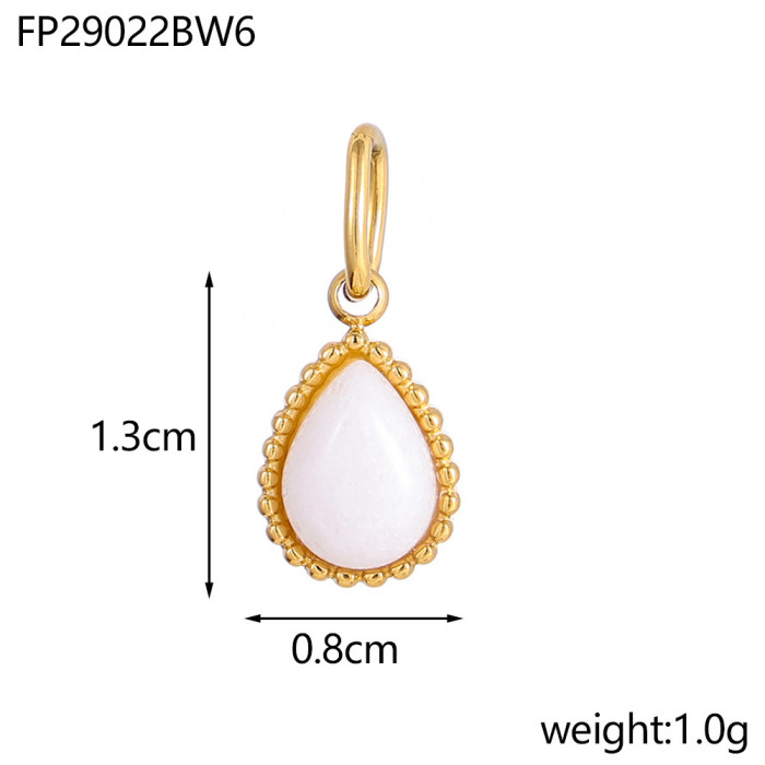 Hot Selling DIY Matching Water Drop Pendant Natural Stone Turquoise Stainless Steel Necklace Accessories Wholesale