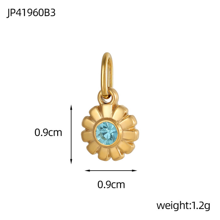 INS Style Eight-Pointed Star Inlaid Natural Stone Multicolor Pendant Stainless Steel DIY Bracelet Pendant, Necklaces