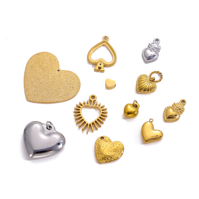 European and American Cross-Border Hot-Selling Heart Stainless Steel Classic Accessories Jewelry DIY Fashion Small Pendant Accessories Wholesale