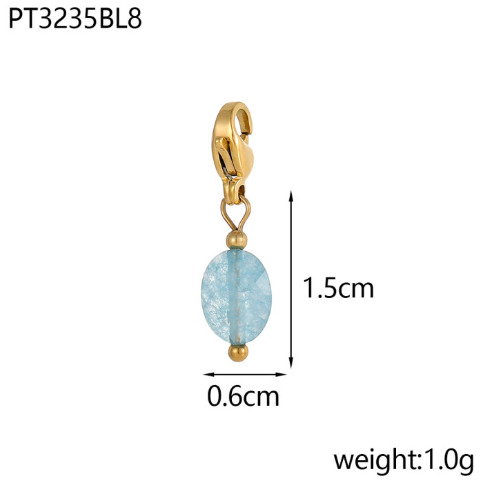 Hot Selling Fashion Simple DIY Pendant Accessories 11 Colors Natural Stone Accessories Hanging Circle Chain Accessori...