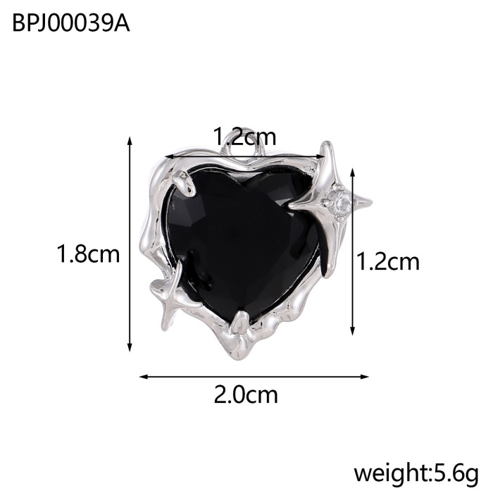 INS Style Simple and Unique Geometric Jewelry Accessories Stainless Steel Plated Round Heart Cast Pendant, Necklaces