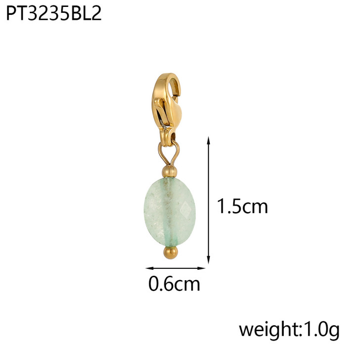 Hot Selling Fashion Simple DIY Pendant Accessories 11 Colors Natural Stone Accessories Hanging Circle Chain Accessori...