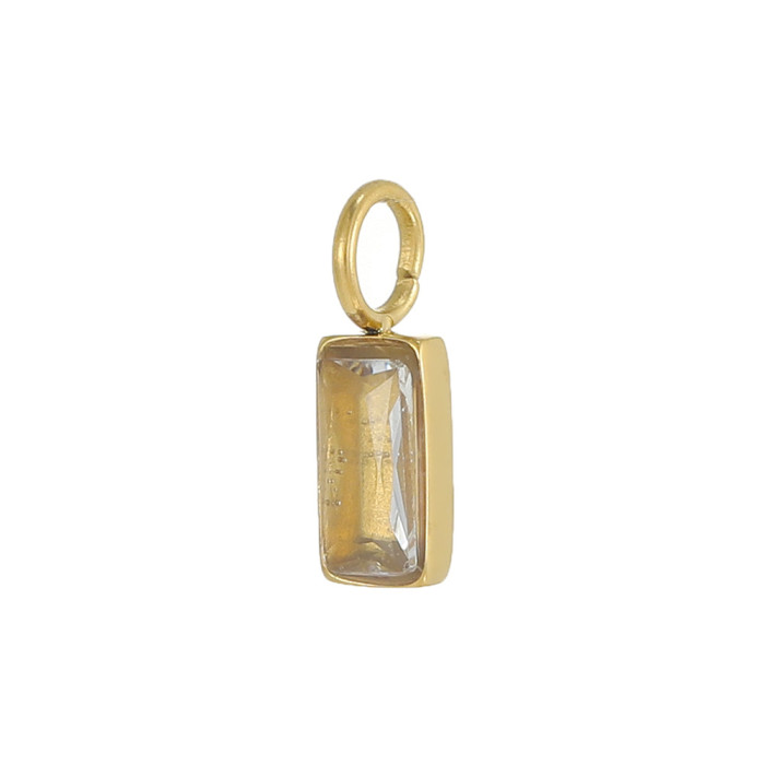 Style Stainless Steel Inlaid Zircon Irregular Geometric Fashion Small Pendant DIY Accessories Necklace Earrings Acces...