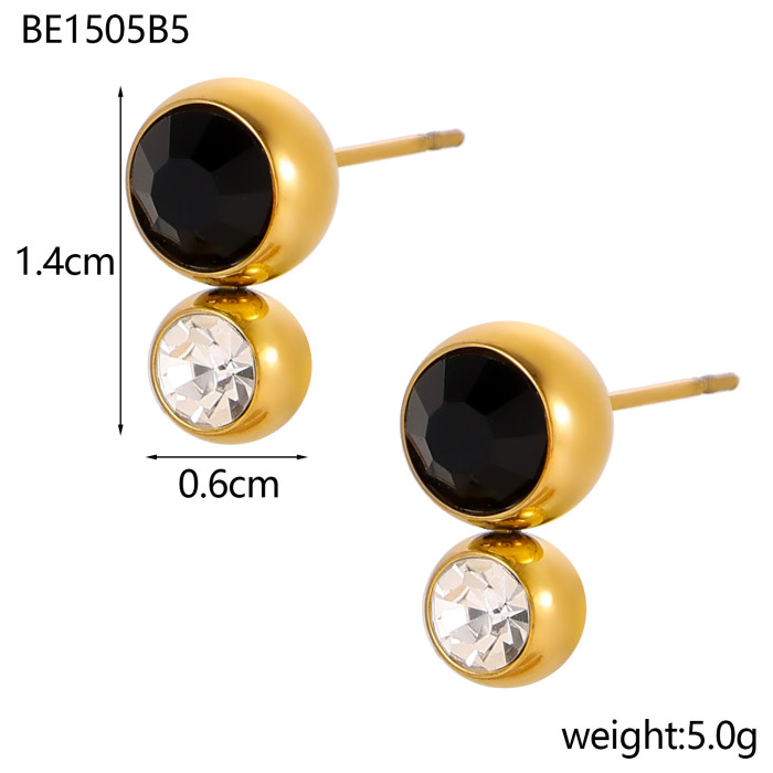 Amazon Fashion Simple Geometric Women's Stainless Steel Multicolor Earrings Jewelry Wholesale Versatile 2025 New Model