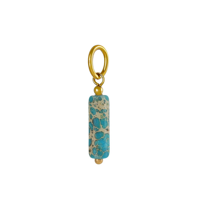 Cross-Border Hot Selling Fashion Simple DIY Pendant Accessories 11 Colors Natural Stone Accessories Hanging Circle Chain Accessories Wholesale