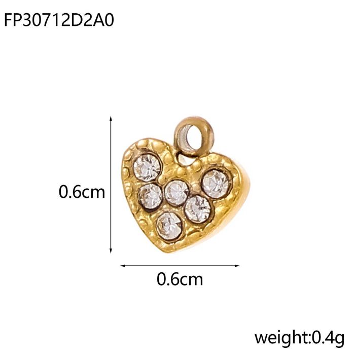 Stainless Steel Heart Pendant Niche Vacuum Electroplated White Shell Heart DIY Pendant Accessories Cross-Border Wholesale