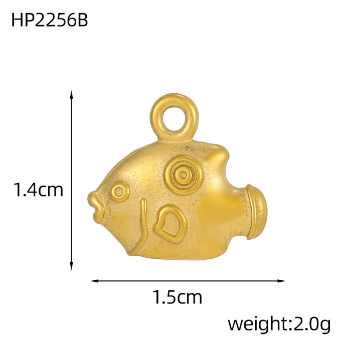 Ocean Mermaid Turtle Conch Dolphin Gold Stainless Steel Pendant DIY Bracelet Necklace Jewelry Accessories