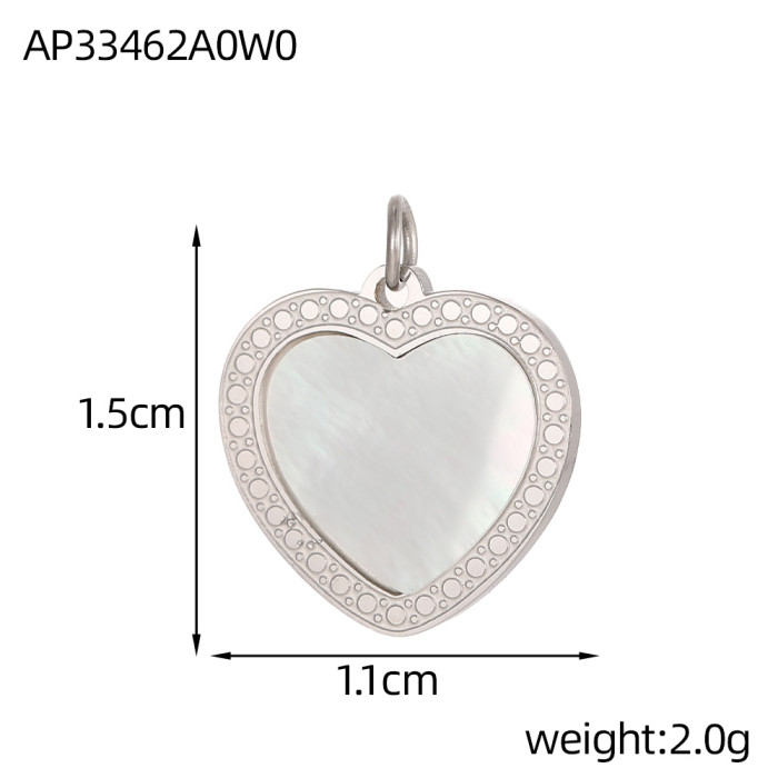 Hot Selling Stainless Steel Gold Plated Heart Geometric Pendant DIY Jewelry Earrings Necklace Bracelet Accessories