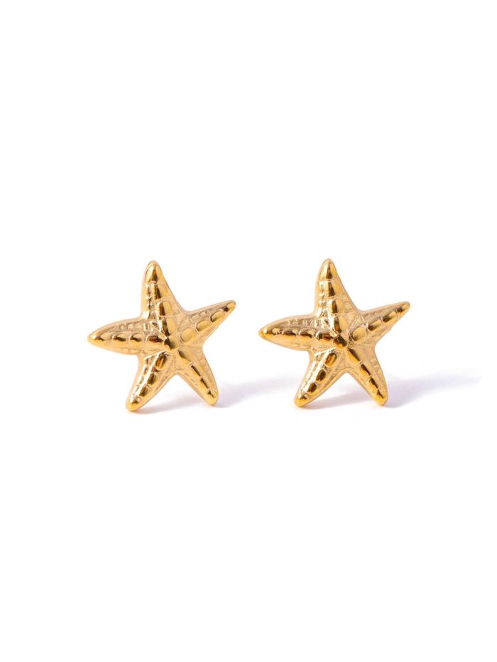 Fashion Trend Light Luxury Simple Unique Starfish Design Women's Stainless Steel Earrings Jewelry Wholesale Exquisite...
