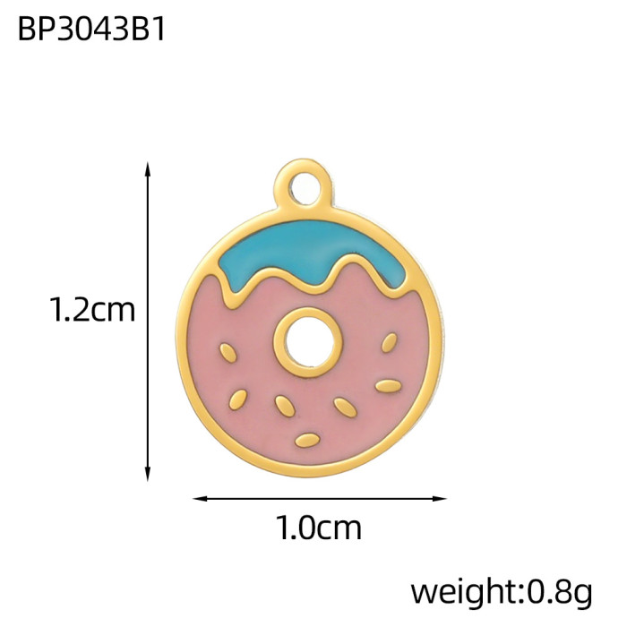 Cross-Border New Summer Fruit Series Jewelry Accessories Oil Drop Stainless Steel Grape Lemon Watermelon DIY Accessories