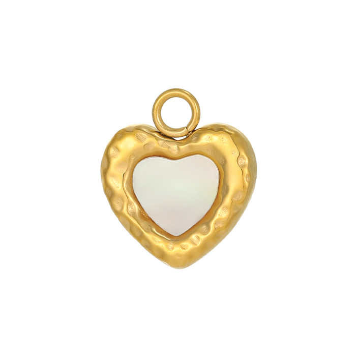European and American Retro French Style Irregular Stainless Steel Inlaid White Shell Color Shell Simple DIY Pendant Jewelry Necklace Accessories
