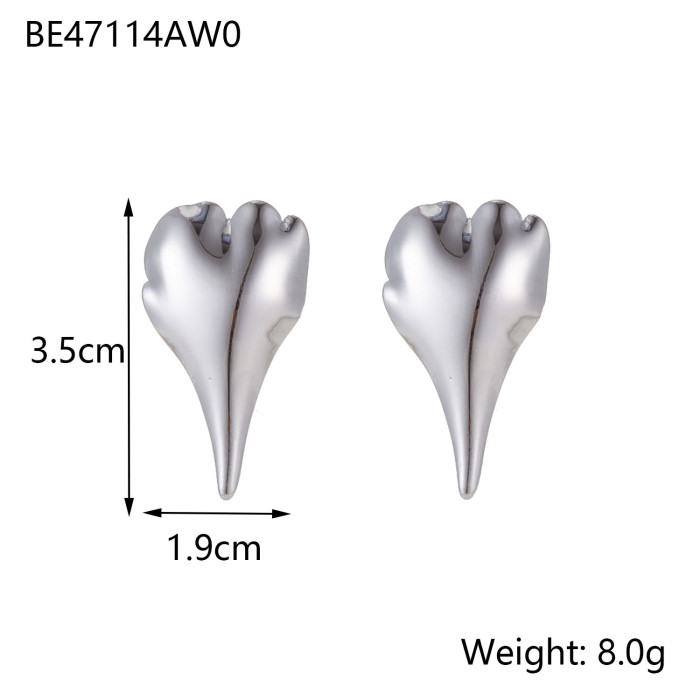 Hot Sale Heart Shaped Shiny Stainless Steel Earrings Personality Small Exquisite Heart-Shaped Stud Earrings Wholesale