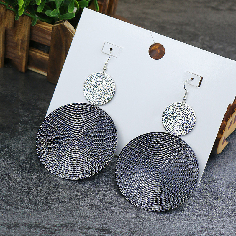 European and American Simple Exaggerated Large and Small Round Hoop Earrings for Women, Elegant and Versatile Vintage Earrings, Ins Style