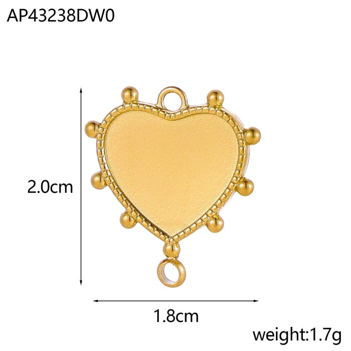 Cross-Border Hot Selling Stainless Steel Heart Letter Pendant Heart Pendant Tag DIY Jewelry Accessories Manufacturer Wholesale