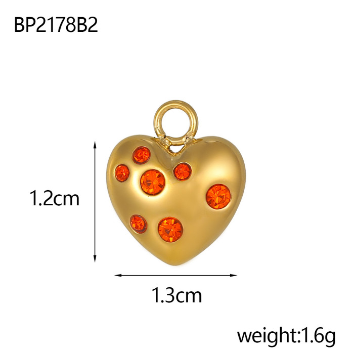 European and American French Retro Stainless Steel Plated Heart Crown DIY Pendant Cross-Border Earrings Necklace Pendant Accessories Wholesale