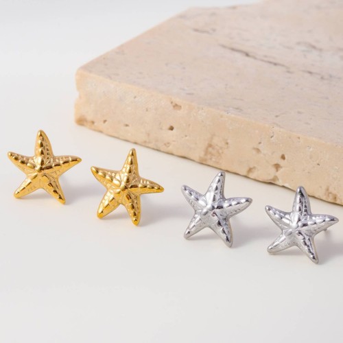 Fashion Trend Light Luxury Simple Unique Starfish Design Women's Stainless Steel Earrings Jewelry Wholesale Exquisite Geometry
