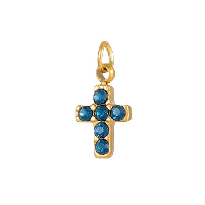 European and American Cross-Border Hot Selling Cross Pendant with Rhinestones DIY Accessories Handmade Jewelry Wholesale