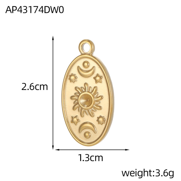 Cross-Border European and American Hot-Selling DIY Popular Stainless Steel Rectangular Tarot Card Starry Sky Pendant Jewelry Accessories Wholesale