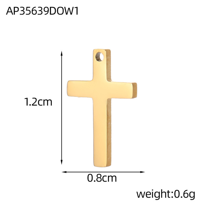 Vintage Single Pendant Cross Rose Necklace Pendant Accessories Stainless Steel Cross Pendant Accessories Jewelry