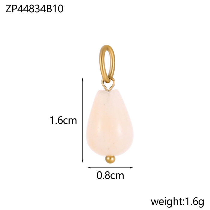 Cross-Border Hot Selling Fashion Simple DIY Pendant Accessories 12 Colors Natural Stone Accessories Hanging Circle Chain Accessories Wholesale