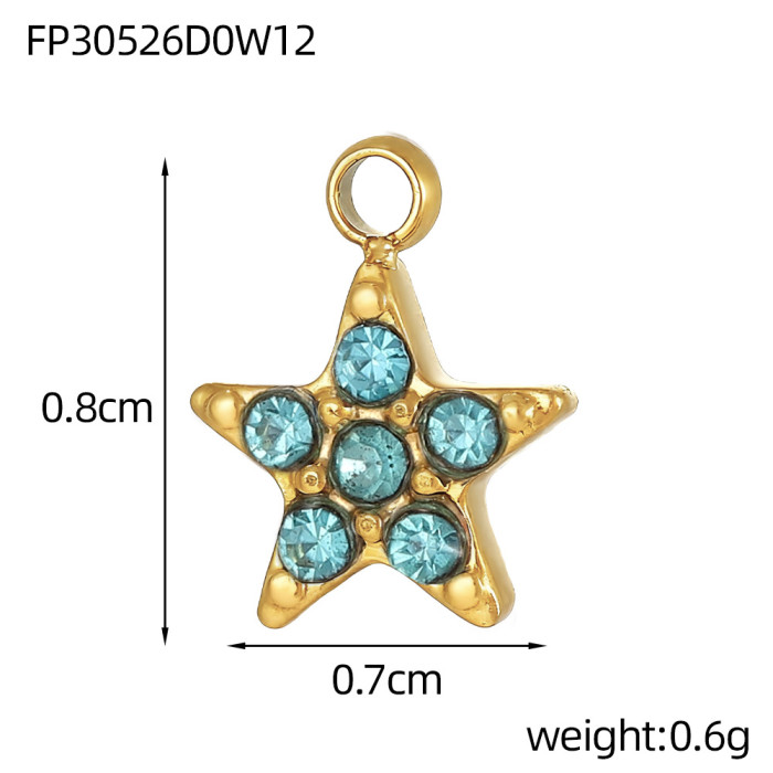 Hot Selling DIY Bracelet Necklace Pendant Jewelry Accessories Starfish Pentagram Small Charms Wholesale