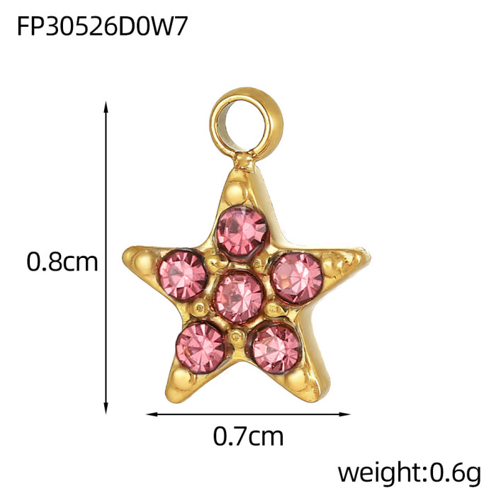 Hot Selling DIY Bracelet Necklace Pendant Jewelry Accessories Starfish Pentagram Small Charms Wholesale