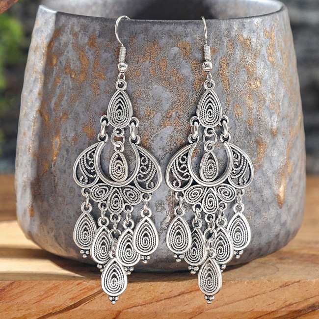 Foreign Trade Hot-Selling Bohemian Style Handmade Vintage Peacock Tassel Earrings Retro Ethnic Style Long Earrings Wholesale