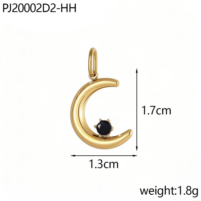 Cross-Border Hot Selling Stainless Steel Accessories Moon Zircon Flower Geometric Pendant DIY Jewelry Wholesale