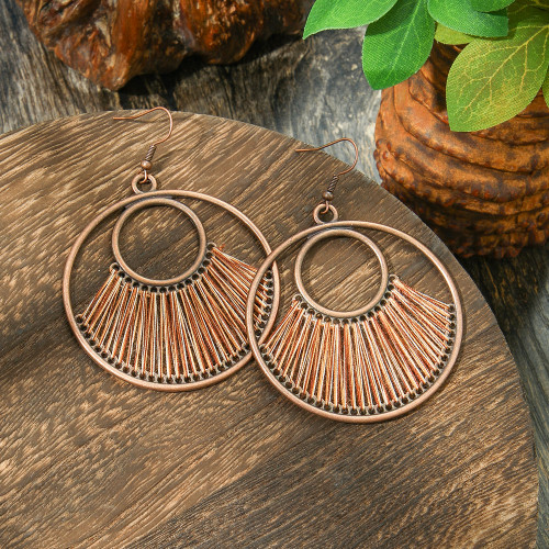 Original Fashion Handmade Woven Earrings Fashion Retro Large Hoop Earrings for Women Bohemian Hollow Jewelry Wholesale