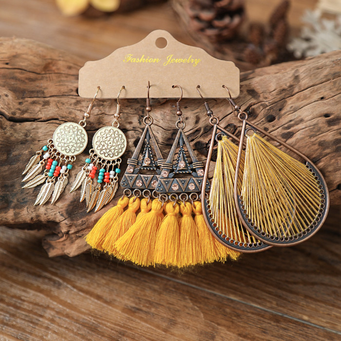 Yunnan Tourist Attractions Resort Style Earrings Wholesale Fashion Creative Handmade Colorful Super Beautiful Ear Jewelry