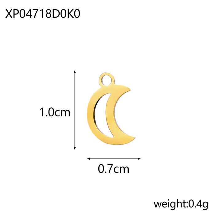 Cross-Border Hot Selling Retro Titanium Steel Sun Moon Small Pendant DIY Jewelry Necklace Bracelet Accessories Pendant
