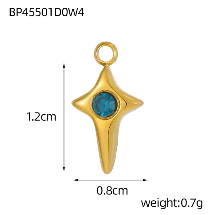 INS Style Stainless Steel Small Dzi Beads Round Pendant Zircon Perforated Beads Pendant DIY Beading Accessories Whole...
