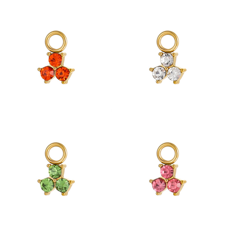 Zircon Flower Butterfly Star Small Pendant Handmade DIY Bracelet Necklace Jewelry Stainless Steel Accessories Wholesale